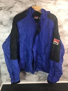 Marlboro Unlimited Full Zip Windbreaker Light Jacket Sz Medium M Blue Black #27 - Picture 1 of 4