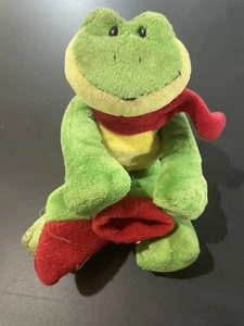 8" GUND Plush Green Frog Christmas Flapadoodles Stuffed Animal Toy Stocking - Picture 1 of 3