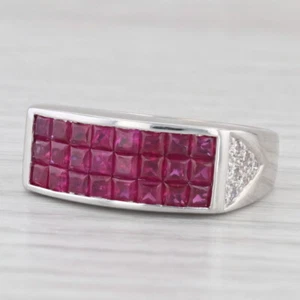 Anillo De Rubí Y Diamante De 1.38ctw De Oro Blanco De 18k Talla 7-7.25 - Imagen 1 de 10