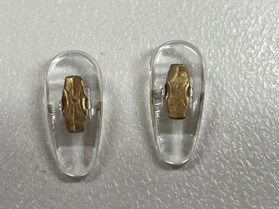 Ray Ban type Nose Pad PVC 15MM Tear Drop Crimp style Gold colour 1 pair - image 1 of 4