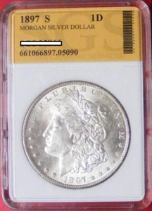 1897 S Morgan Silver Dollar BU Uncirculated # 05090 - Picture 1 of 2