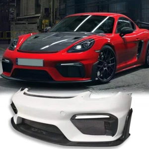 Half carbon Fiber front bumper For Porsche 718 Boxster Cayman upgrade GT4 RS - Picture 1 of 5
