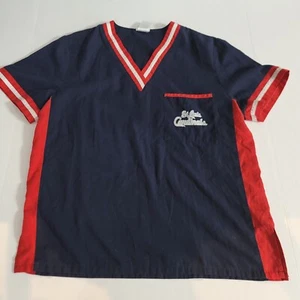 St. Louis Cardinals Sz S Unisex Scrub Top Embroidered Pocket Multicolored - Picture 1 of 9