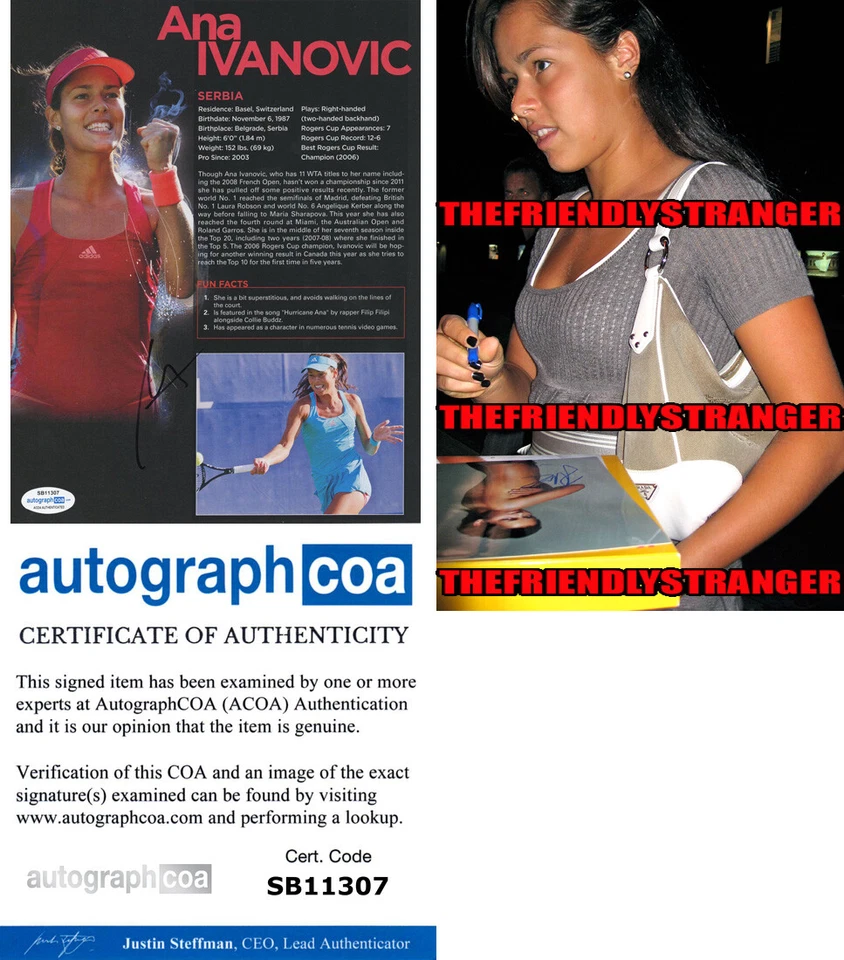 Страница журнала с автографом Аны Иванович 8x10 ДОКАЗАТЕЛЬСТВО популярная СЕКСУАЛЬНАЯ теннисистка с сертификатом подлинности ACOA - Изображение 1 из 4