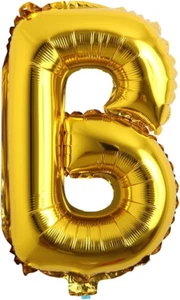 16" Inch Single Gold Alphabet Letter Number Balloons Aluminum Hanging Foil Film - Picture 1 of 3