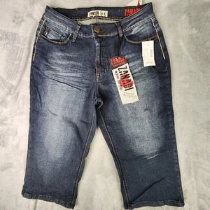 Zanadi Jeans Capri Pants Womens 14 Blue Denim Crop Grunge Utility Y2K Casual NEW - Picture 1 of 9