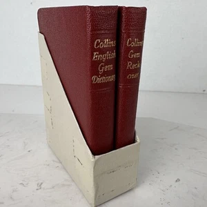 Vintage 1950s Collins Gem Dictionary & Reckoner - Red Pocket Book Set Slip Case - Bild 1 von 11