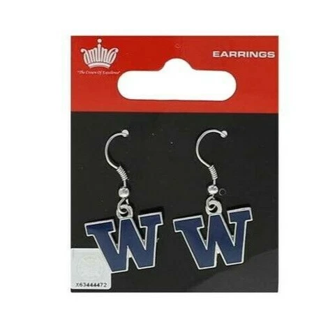 WASHINGTON HUSKIES NCAA TEAM LOGO DANGLE EARRINGS BY AMINCO FREE SHIPPING Cover