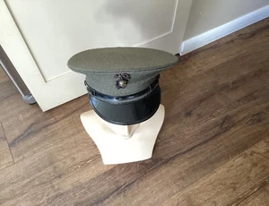 WWII USMC Marines Enlisted Soldier Dress Cap Greens Keystone Size 7 Free Ship - Picture 1 of 8