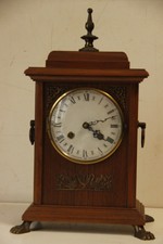 ANTICO OROLOGIO DA TAVOLO CASSA LEGNO BILANCIERE ORIZZONTALE STILE RINASCIMENTO