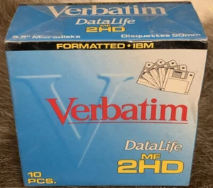 Sealed Verbatim DataLife MF 2HD High Density Formatted for IBM 10-Pack - Picture 1 of 5