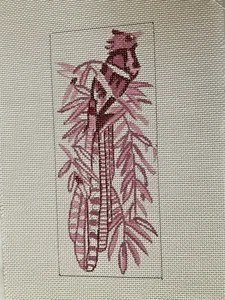 Punta de aguja puntada a mano lona pintada punta de aguja de bahía pájaro carpintero rojos - Imagen 1 de 3