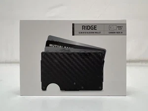 Ridge Slim RFID Blocking Wallet Carbon Fiber 3x w/ Money Clip - Picture 1 of 6