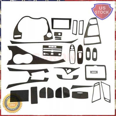 Kits reais de fibra de carbono tampa de acabamento interior completa para Infiniti Q50 Q60 14-20 32 peças - Imagem 1 de 4