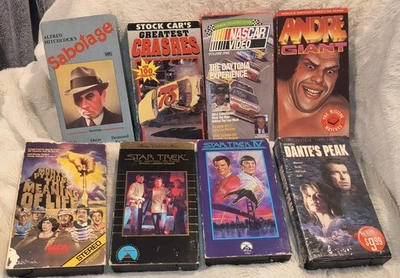 Lot of 8 RARE Mancave VHS Tapes from 80s/90s-Andre the Giant, Nascar, Star Trek - Imagem 1 de 4