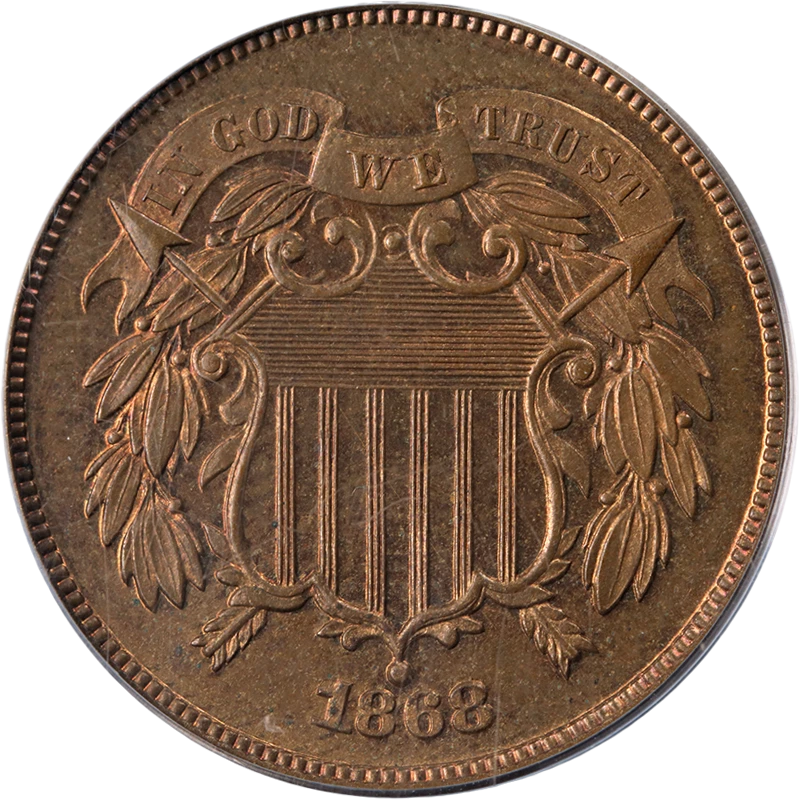 1868 Two (2) Cent Piece Proof PCGS PR64 RB Nice Eye Appeal Strong Strike - Image 1 of 4