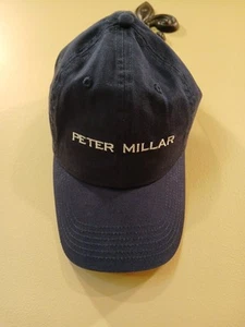 Peter Millar Embroidered Spell Out Golf Hat Men’s One Size Fits All Navy New - Picture 1 of 5