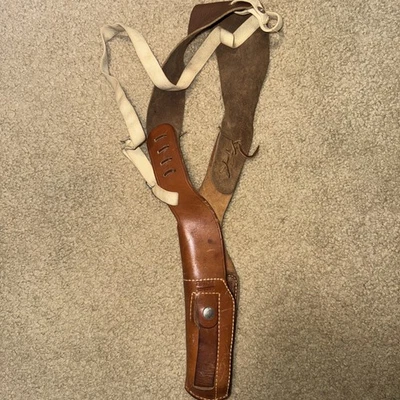 BIANCHI X15 Medium Brown Leather Shoulder Holster Strap Vintage - Image 1 of 4