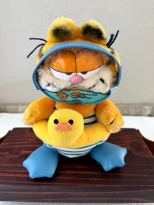 Vintage Garfield Scuba Diver 1978/1981 Plush Dakin Duck Mask Flippers 9.5" - Image 1 of 4