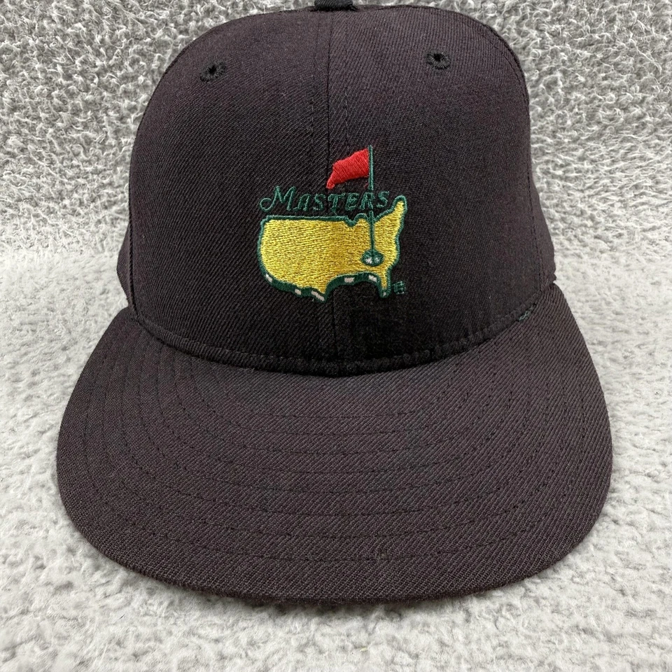 Gorra Masters de colección ajustada para hombre 7 5/8 negra lana golf nueva era años 90 1996 Foto 1 de 4