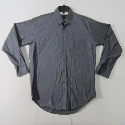 Camisa Clásica Para Hombre 15.5-32/33 Gris Abotonada Manga Larga Bolsillo Informal Hombres 1210 Foto 1 de 4