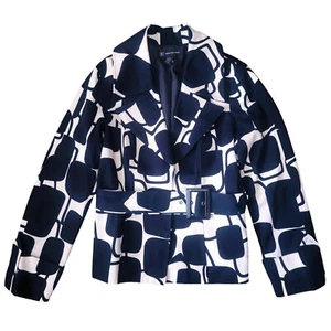 INC International Concepts - Medium B/W Geometric Jacket w/Belt - Picture 1 of 14