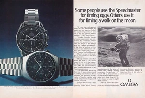 OMEGA Speedmaster Moon Watch Astronaut Original 1971 Vintage Print Ad 2 Pages!! - Picture 1 of 1