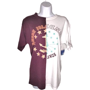 ABUNDANTE Camisa Mujer XS Borgoña Marfil Dividida Deporte Rhode Island Indiana Estado NUEVA - Imagen 1 de 10
