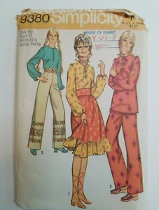 Simplicity 9380 Junior Petites Misses Skirt Pants Blouse Vintage 1971 Uncut Sz 9 - Picture 1 of 2