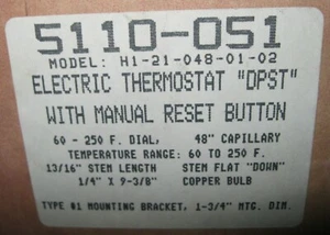Robertshaw H1-21-048-01-02 Electric Thermostat 5110-051 - Picture 1 of 2