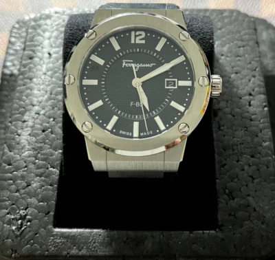 Reloj Hombre Ferragamo F-80 Silicona 100% Auténtico Hecho en Suiza con Fecha  Foto 1 de 4