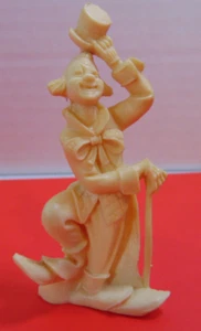 Vintage Fontanini Clown Figure 3" Unpainted Depose Italy Spider Mark Beige - Picture 1 of 8