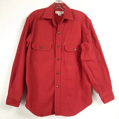 Banana Republic Vintage Mens Small Red Denim Shirt Long Sleeve Button Front - Image 1 of 4