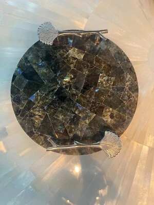 Serving Tray, Labradorite Round Tray, Home Decorative Tray Gifts - Image 1 of 4