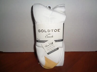 6 pares de calcetines para mujer blancos dorados con puntera de algodón talla extendida zapatos talla 8-13 Foto 1 de 4