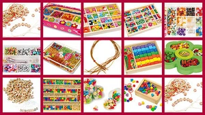 FILETTATURA/GIOIELLI set bambini perline artigianato perle incordare lettere catene ABC - Foto 1 di 23
