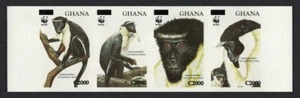 Diana Monkey 4v Strip Ovpted IMPERF RARR Ghana 2006 MNH SG#3574-3577 - Picture 1 of 1