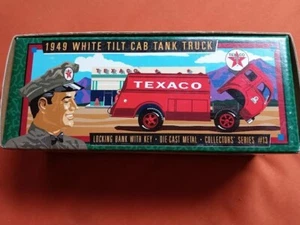 Vintage 1995 Ertl Texaco 1949 White Tilt Cab Tank Truck Bank #F950 Series 13 NIB - Picture 1 of 5