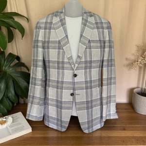 $1250 Rare Delave Linen - Sartoria Castangia Plaid Summer Sport Coat - 40/50 7R - Picture 1 of 23