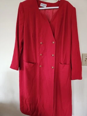 Vestido gabardina Kasper II para mujer ASL talla 20 rojo manga larga  Foto 1 de 4