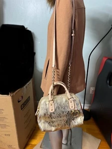 MICHAEL KORS Shiny Gold Leather M Cross Body/ Shoulder Bag - Picture 1 of 7