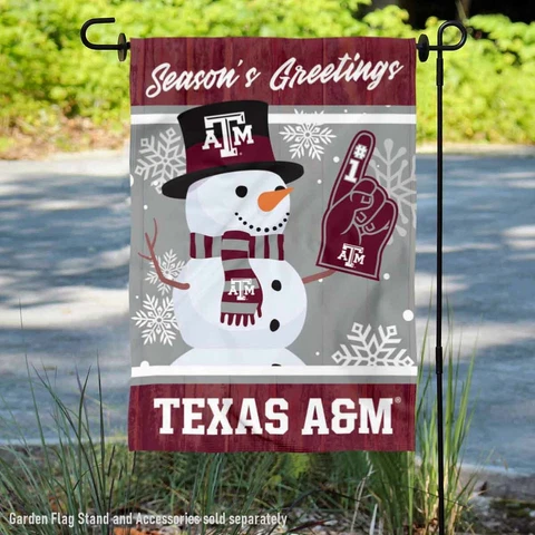 Texas A&M Aggies Holiday Winter Snow Garden Flag and Yard Banner Cover