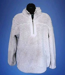 Sherpa 1/4 Zip Pullover Ladies M Pink Fleece Faux Fur Pockets Time & True NWT - Picture 1 of 17