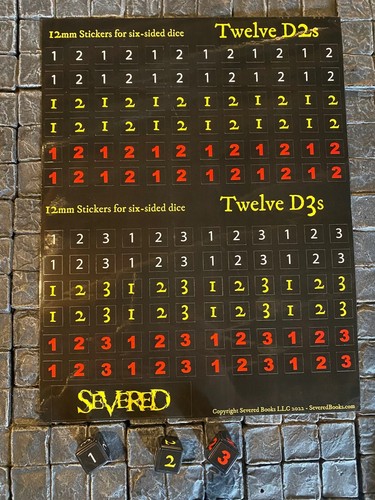 D2 and D3 dice sticker sheets - Mork Borg, OSR, Dungeon Crawl Classics ...