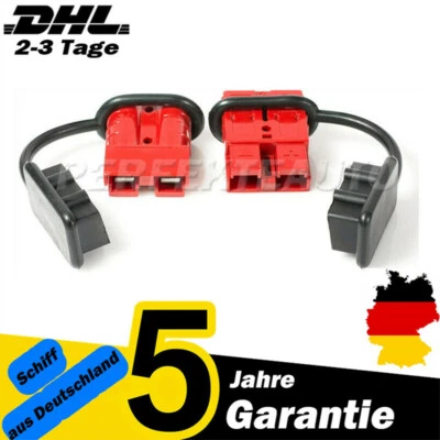 2stk Satz Batteriestecker mit Kupplung rot Anderson SB 50/Rema SR 50 A 14mm2 DE  - Bild 1 von 4