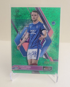 2022-23 TOPPS FINEST UEFA LEON KING GREEN SPARKLE #105 Ser #020/125 RANGERS