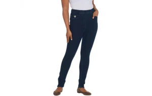 Quacker Factory DreamJeannes Short Pull-On Leggings w Pockets Indigo Short XXS - Picture 1 of 4