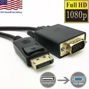 4PCS Display Port to VGA Cable Adapter Converter Video HDTV PC Desktop Laptop - Picture 1 of 6