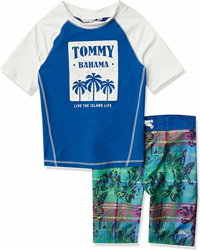 Tommy Bahama Boys S/S Blue 2pc Rashguard Set Size 2T 3T 4T 4 5 6 7 - Image 1 of 1