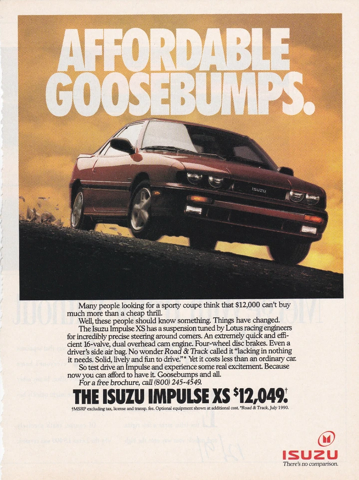 1992 Isuzu Impulse XS Coupe, Sharp American Car Magazine Ad - 8x10.5 inch - Image 1 of 1